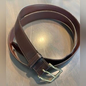 Coach Chocolate Brown Men’s Belt with Gold Buckle. Size 42